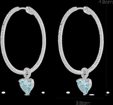 Boucles d'oreilles créoles APM MONACO en argent motif coeur vue 2
