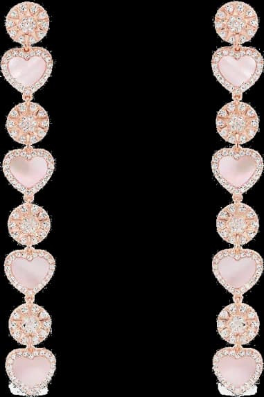 APM Monaco pink mother-of-pearl heart dangling earrings