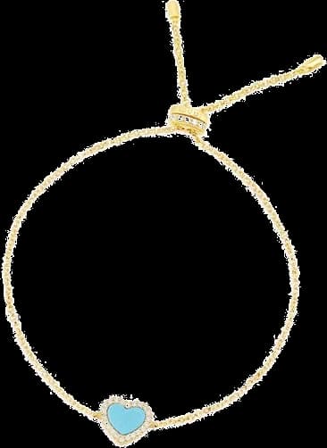 Bracelet ajustable APM Monaco plaqué or rose 18k coeur turquoise