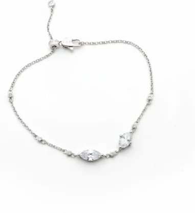 Bracelet Ajustable Double Pierre APM Monaco argent 925 zirconiums