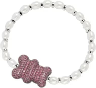 Bracelet APM Monaco ajustable Yummy Bear BABA rouge avec Perles