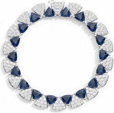 Bracelet APM Monaco Festival argent 925 triangles pierres bleues et zirconiums blancs