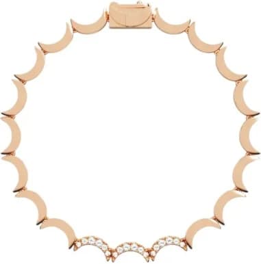 Bracelet APM Monaco Wavy up and down plaque or rose pavé de cristaux