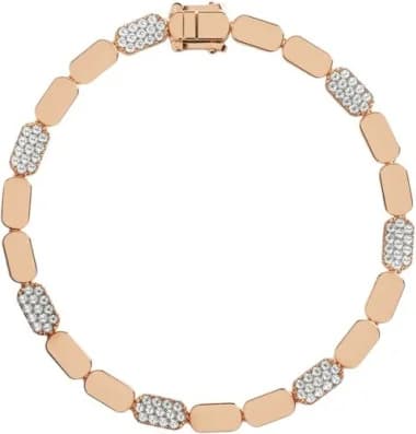 Bracelet APM Monaco Yacht Club plaqué or rose 18 carats pavé de cristaux