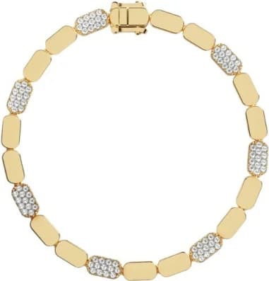 Bracelet APM Monaco Yacht Club plaqué or jaune 18 carats pavé de cristaux