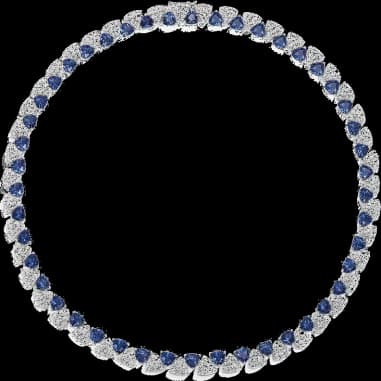 Collier ajustable APM Monaco Festival Ras-de-cou Triangle Blanc et Bleu en argent 925
