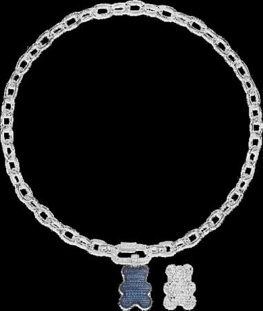 Collier ajustable avec chaîne APM Monaco Yummy Bear Master Baba motif ours