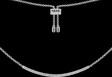Collier APM Monaco ajustable arc serti en artgent 925