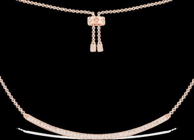 Collier APM Monaco ajustable arc serti en métal plaqué or rose