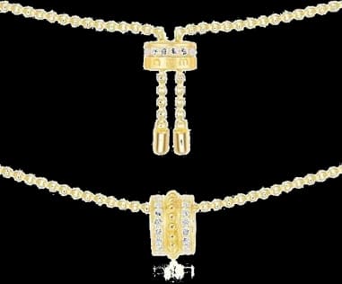 APM Monaco adjustable circle necklace decorated with crystals in yellow gold plated