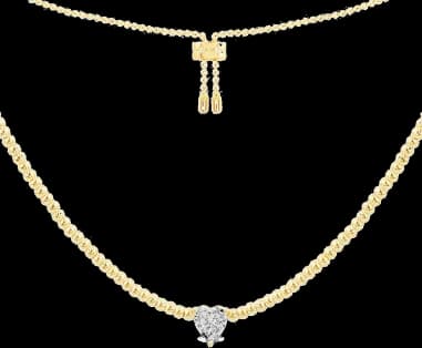 Collier APM Monaco ajustable coeur en cristal plaqué or jaune