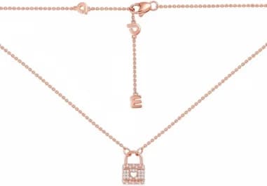 Collier APM Monaco cadenas incrusté de cristaux plaqué or rose