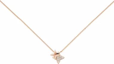 Collier APM Monaco météorites à mousqueton plaqué or rose