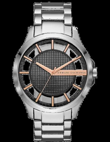Montre Armani Exchange Hampton AX2199 cadran transparent bracelet acier