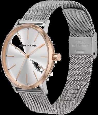 Armani Exchange AX5537 vue de côté, bracelet acier