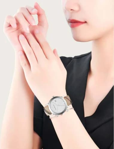 Montre Femme Burberry BU9025 The City Cuir Monogramme Argenté vue 3