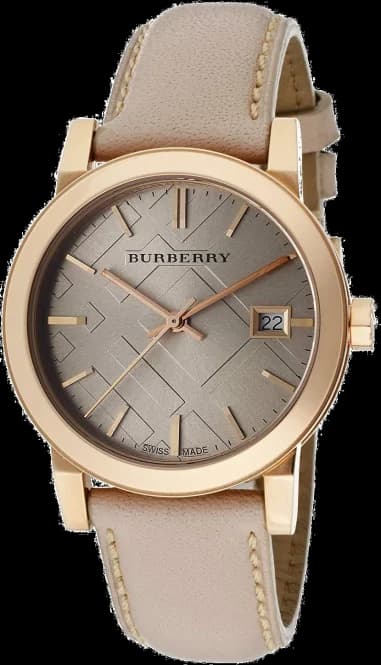 Montre Femme Burberry City BU9109 Acier et Cuir Beige Motif Tartan