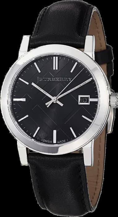 Montre Homme Burberry BU9009 ronde bracelet en cuir noir