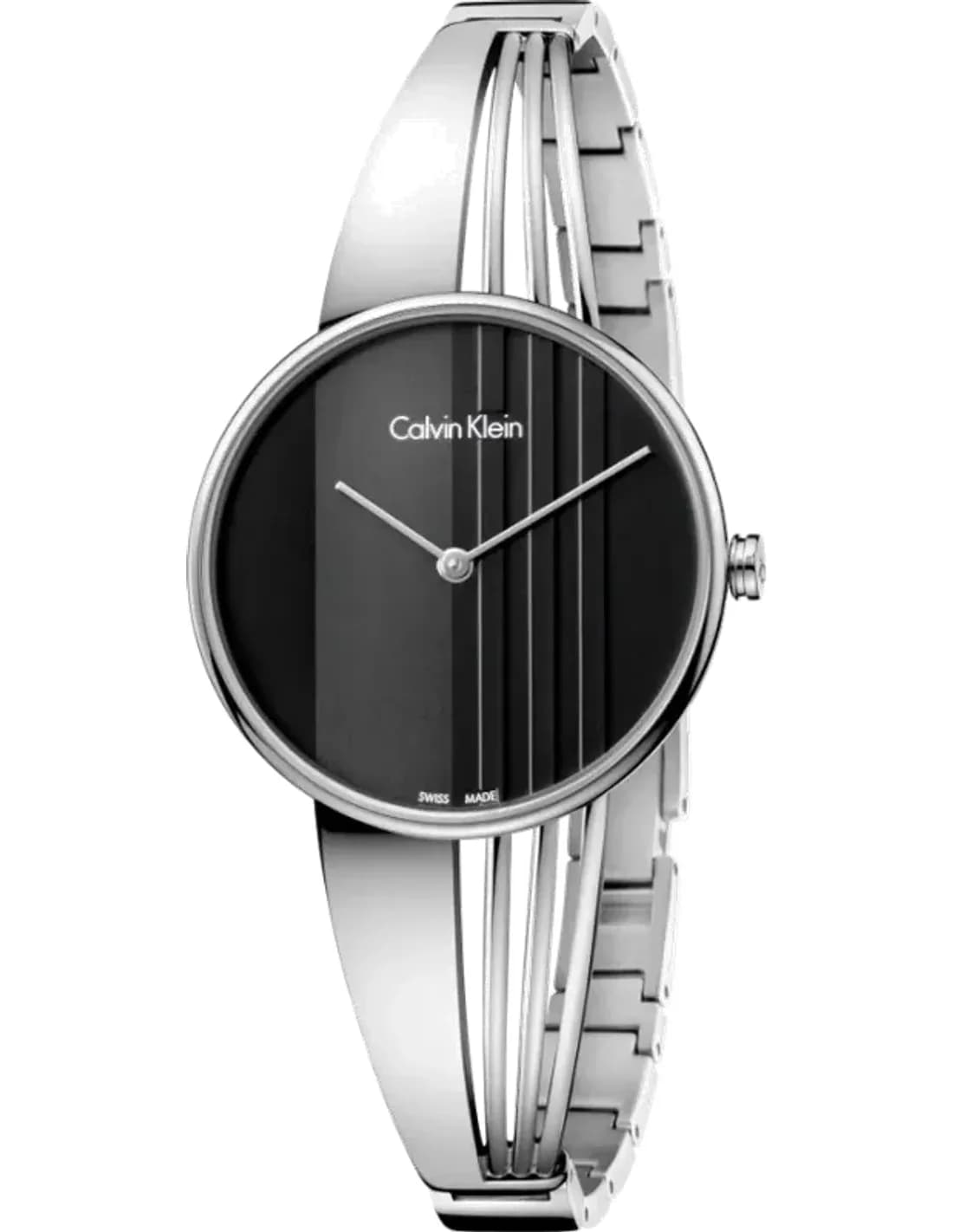 Calvin Klein K6S2N111 vue de côté, bracelet acier
