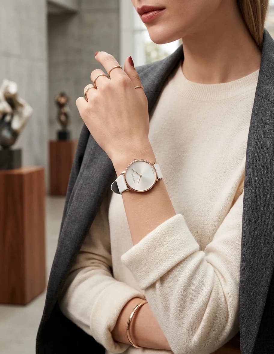 Montre Calvin Klein K8Y236L6 femme détail cadran blanc