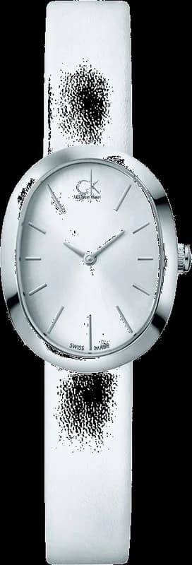 Calvin Klein Incentive K3P231L6 Quartz Silver Dial White Leather Strap Women’s Watch