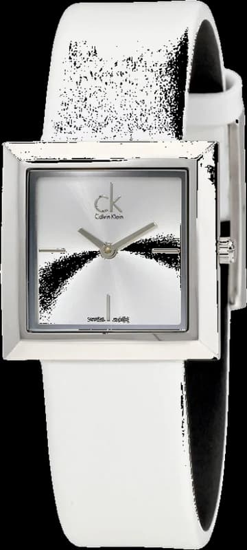 Calvin Klein Mark K3R231L6 quartz silver dial white leather strap women’s watch