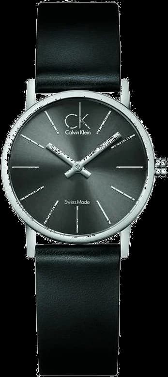 Calvin Klein Post Minimal K7622107 quartz black dial black leather strap women’s watch