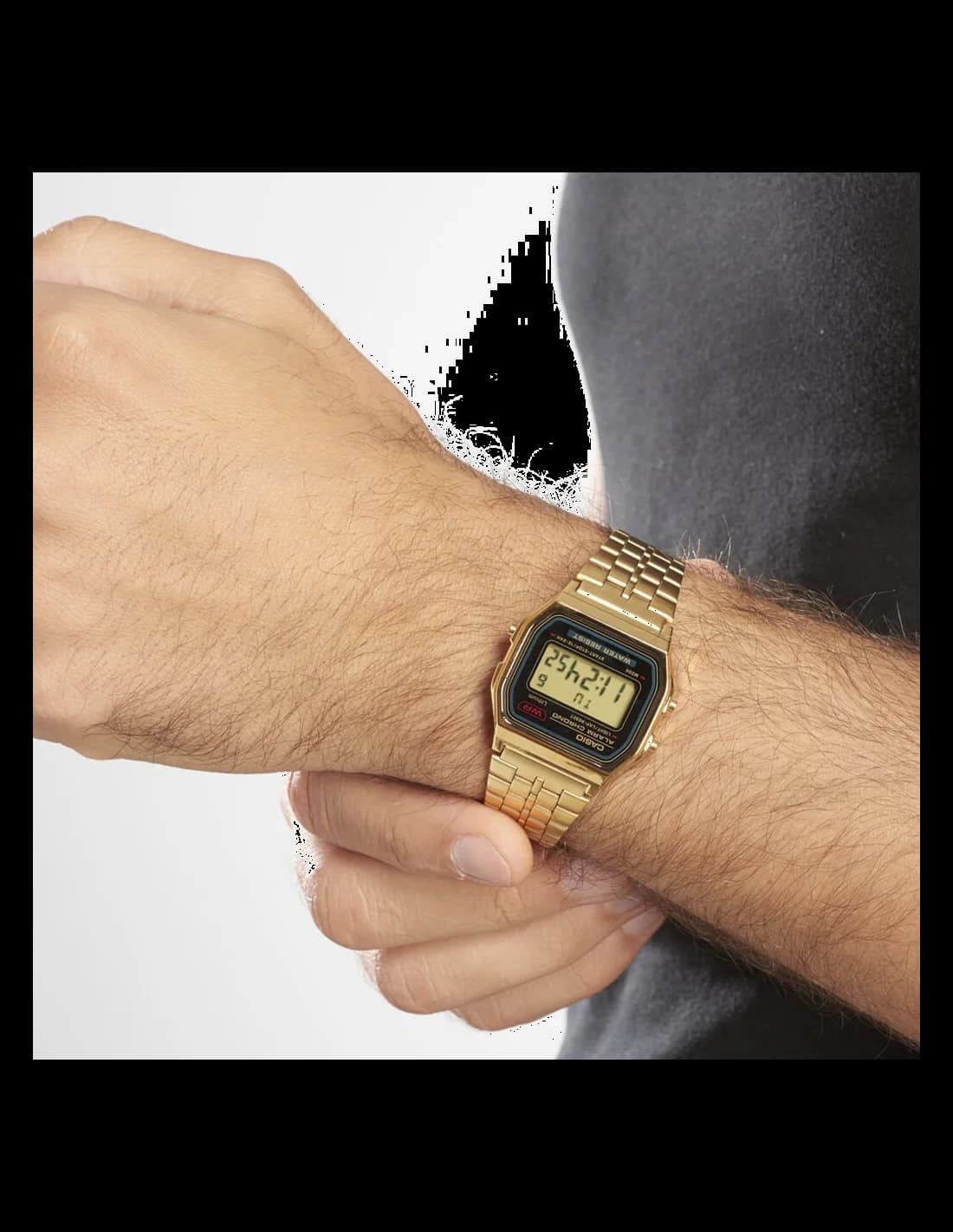 Maillons et fermoir du bracelet acier, Casio A159WGEA-1EF