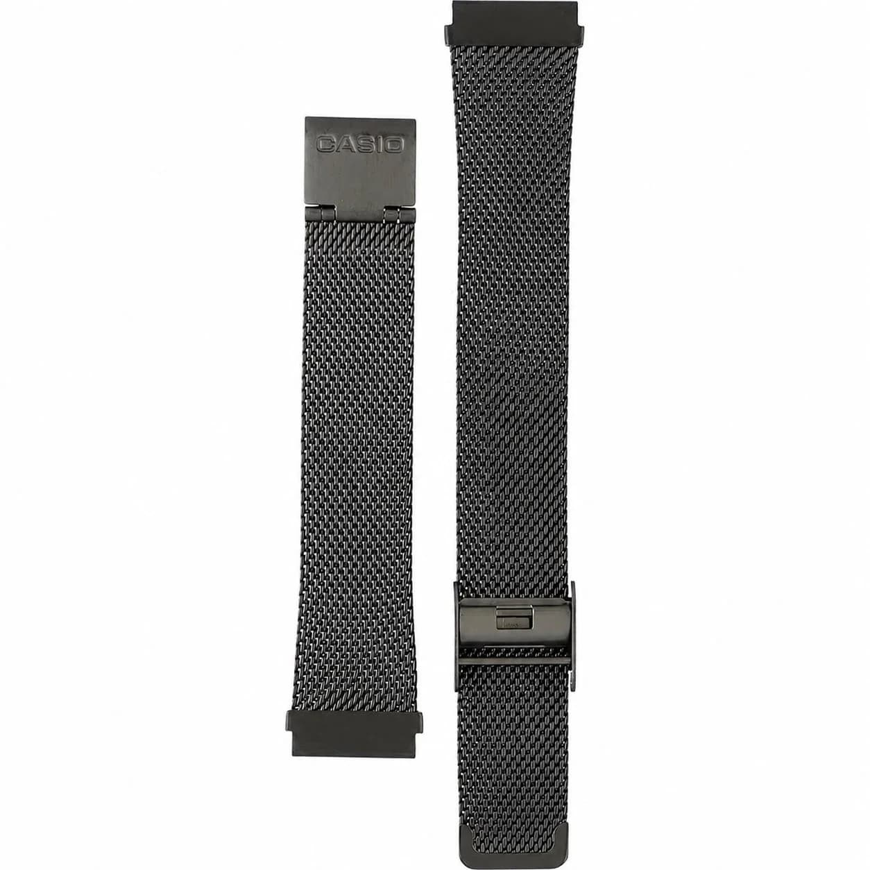 Original Casio black Milanese maille milanaise replacement strap for A168 watches vue 3