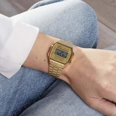 Montre Casio A168WG-9EF unisexe verso boîtier or
