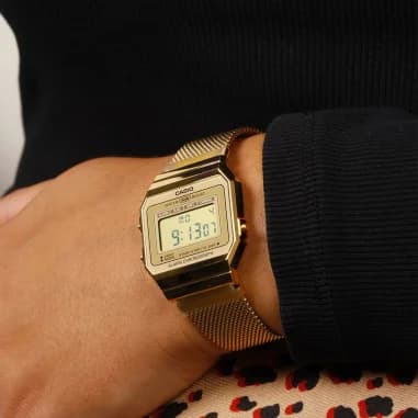 Montre Casio A700WEMG-9AEF unisexe détail cadran or