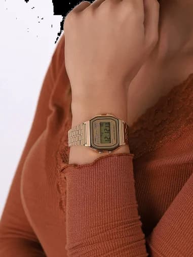 Montre Casio A158WETG-9A unisexe verso boîtier