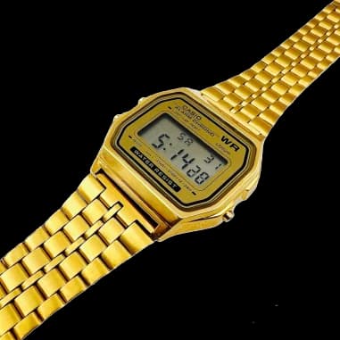 Montre Casio A158WETG-9A unisexe détail bracelet acier