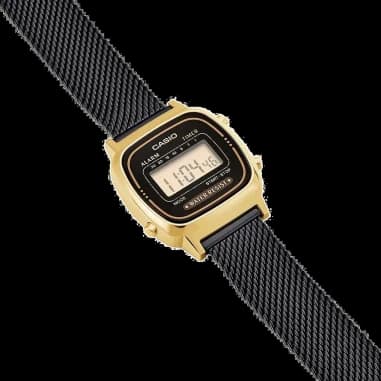Montre Casio LA670WEMB-1EF femme détail cadran noir