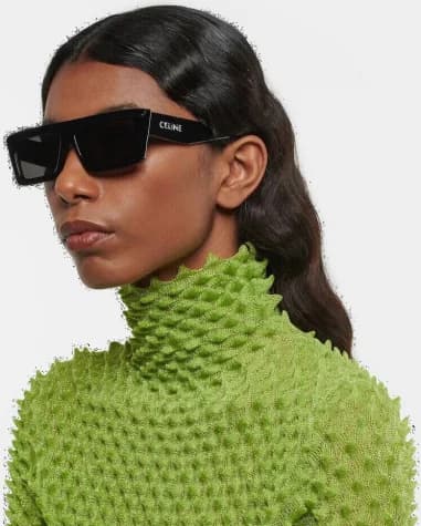 Celine CL40214U MONOCHROMS 02 Rectangular Sunglasses vue 3