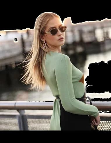 Lunettes de soleil Celine Triomphe ovales CL40235U monture métal vue 4
