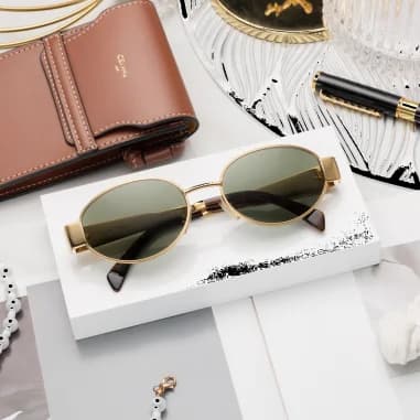 Lunettes de soleil Celine Triomphe ovales CL40235U monture métal vue 5