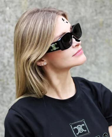 Celine Triomphe XL 01 CL40282U Acetate Sunglasses with XL Logo vue 3