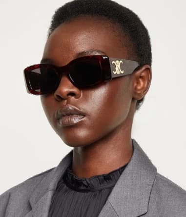 Lunettes de soleil Celine Triomphe XL 01 CL40282U en acétate avec logo XL vue 3