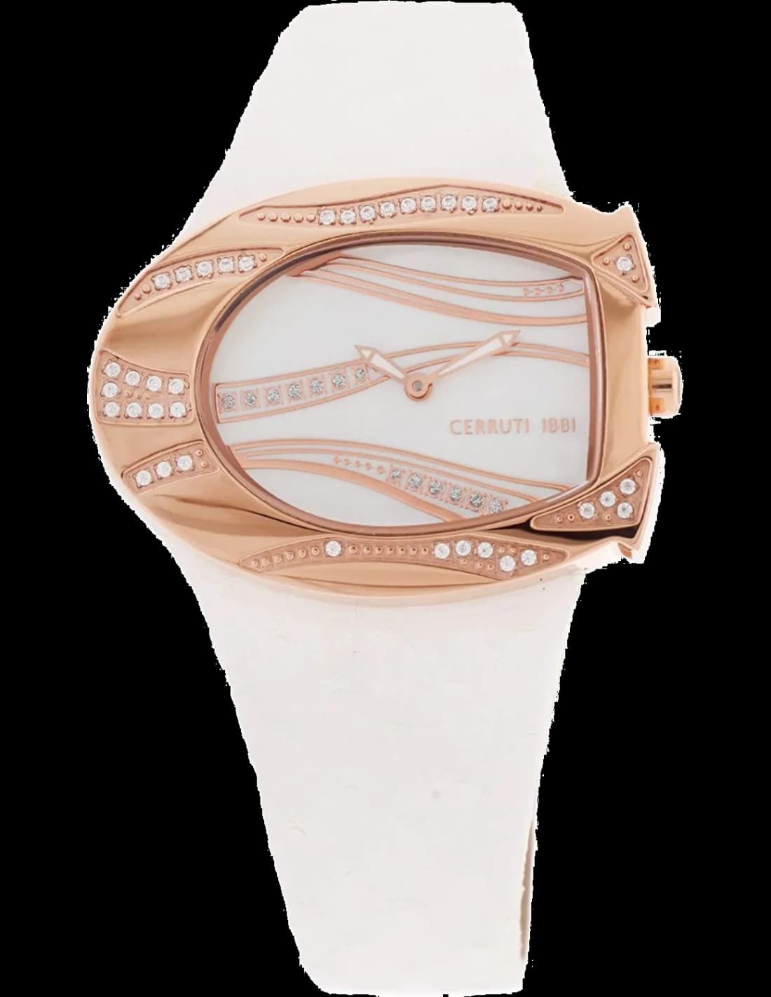Gros plan sur le cadran blanc de la Cerruti 1881 CRP003R266A