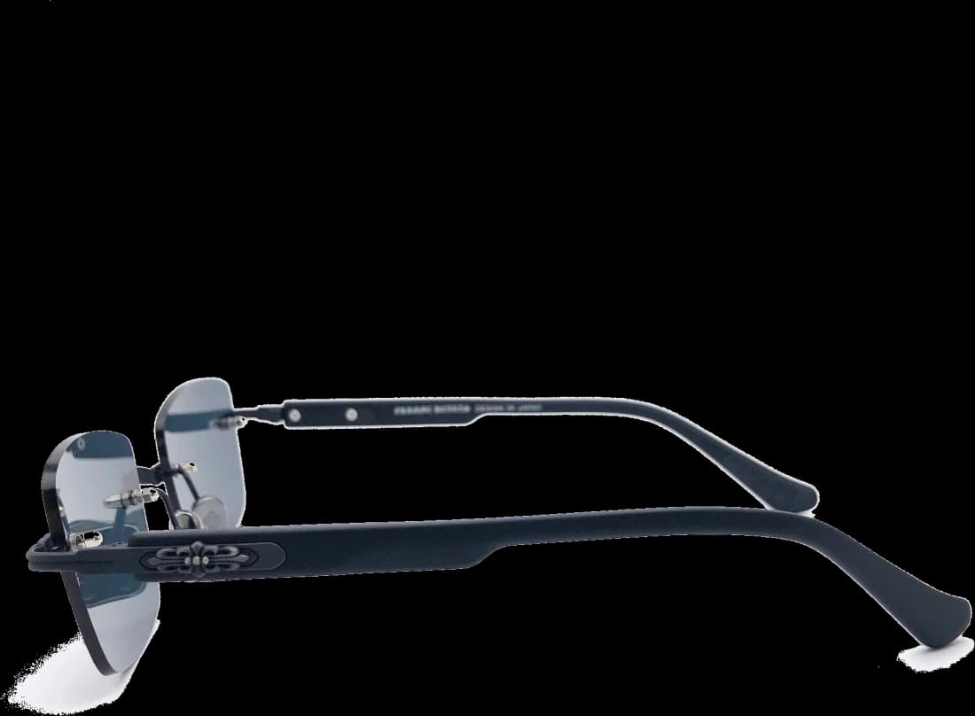 Chrome Hearts Deep II Full Black Rectangular Sunglasses vue 4