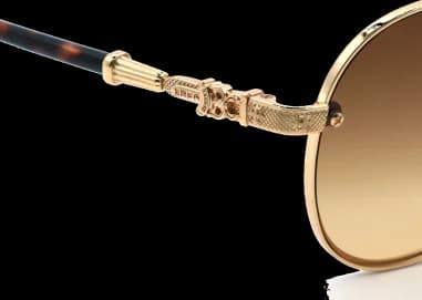 Lunettes de soleil Chrome Hearts Billie II forme aviator en métal vue 6