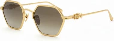 Lunettes de soleil Chrome Hearts Datass monture hexagonale dorée en métal