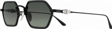Lunettes de soleil Chrome Hearts Datass monture hexagonale noire en métal