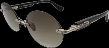 Chrome hearts Deep 3 round matte black sunglasses with acetate frame