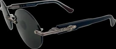 Lunettes de soleil Chrome hearts Deep 3 rondes noires monture en acétate