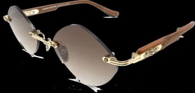 Lunettes de soleil Chrome Hearts Diamond cerclés marron