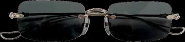 Lunettes de soleil Chrome Hearts rectangulaires Sinnergasm-A monture métallique fine vue 3