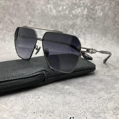 Lunettes de soleil Chrome Hearts Ripping forme aviator en métal vue 2