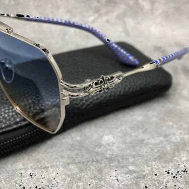 Lunettes de soleil Chrome Hearts Ripping forme aviator en métal vue 7